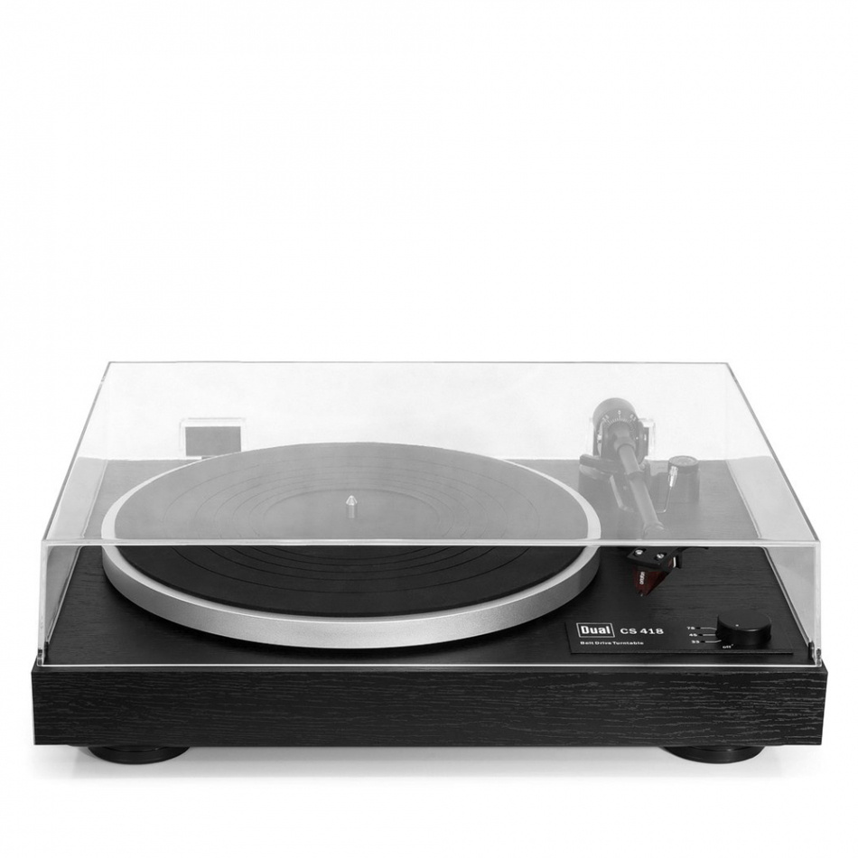 Dual CS-418 manuell vinylspelare med Ortofon 2M Red-pickup & RIAA-steg, svart