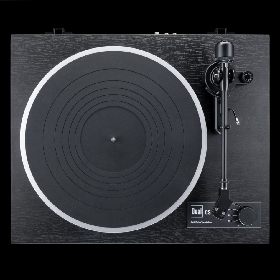 Dual CS-418 manuell vinylspelare med Ortofon 2M Red-pickup & RIAA-steg, svart