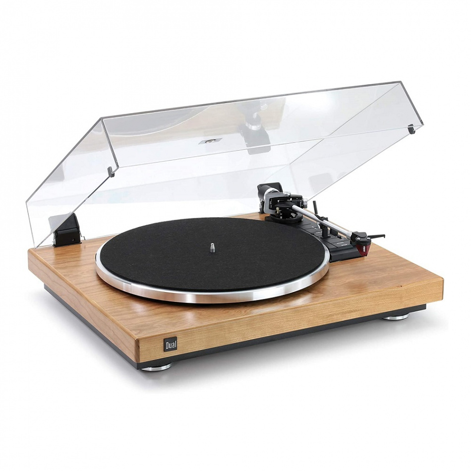 Dual CS-465 helautomatisk vinylspelare med Ortofon 2M Red, valnöt