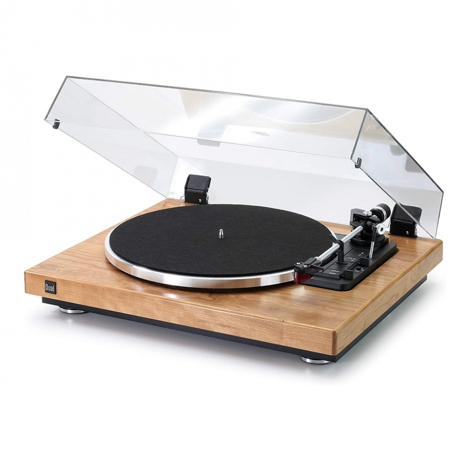 Dual CS-465 helautomatisk vinylspelare med Ortofon 2M Red, valnöt