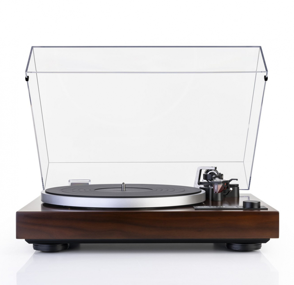 Dual CS-518 manuell vinylspelare med Ortofon 2M Red & RIAA-steg, valnöt