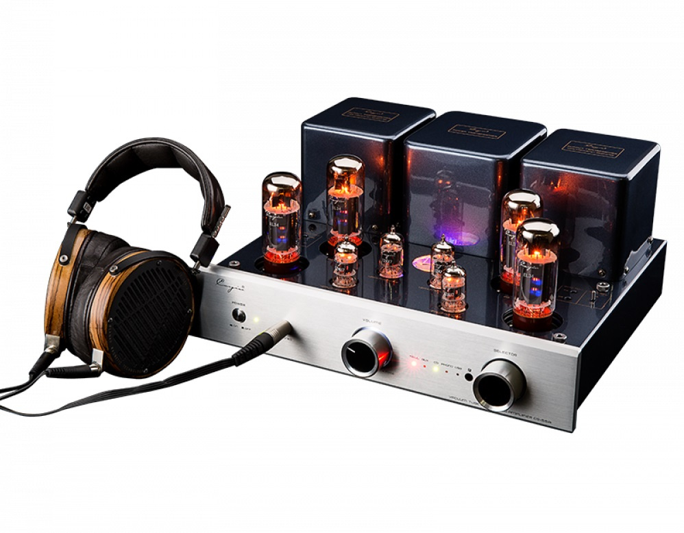 Cayin CS-55A rörförstärkare med EL34 & RIAA-steg, silver