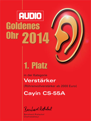 Cayin CS-55A rörförstärkare med EL34 & RIAA-steg, silver