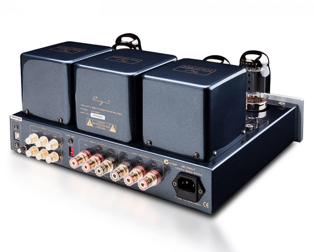 Cayin CS-55A rörförstärkare med KT88 & RIAA-steg, svart