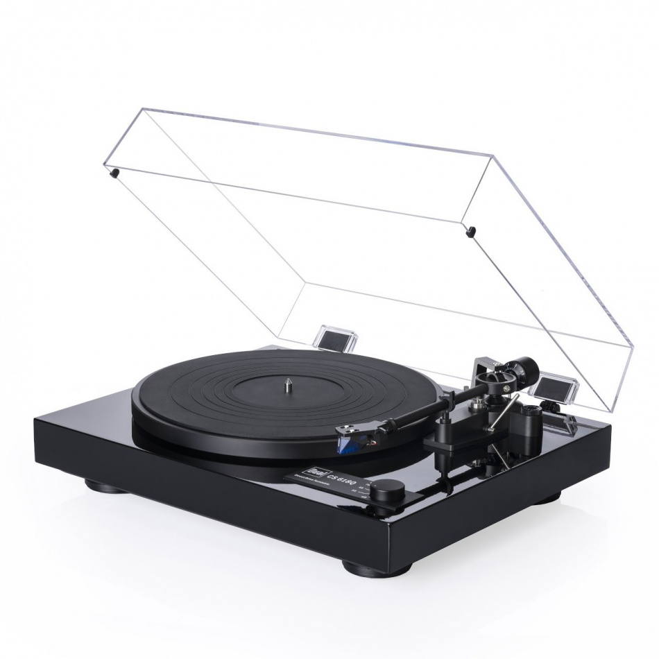 Dual CS-618Q direktdriven vinylspelare med Ortofon 2M Blue-pickup, pianosvart