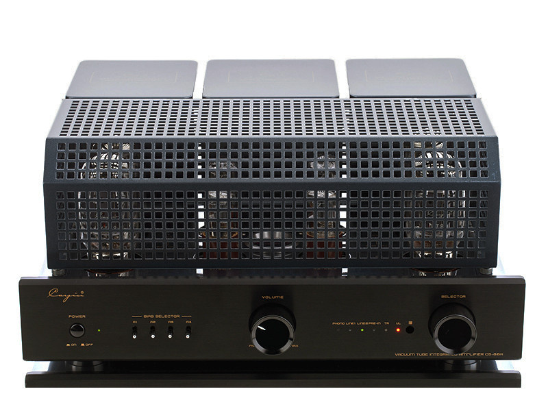 Cayin CS-88A rörförstärkare med KT88 & RIAA-steg för vinylspelare, svart