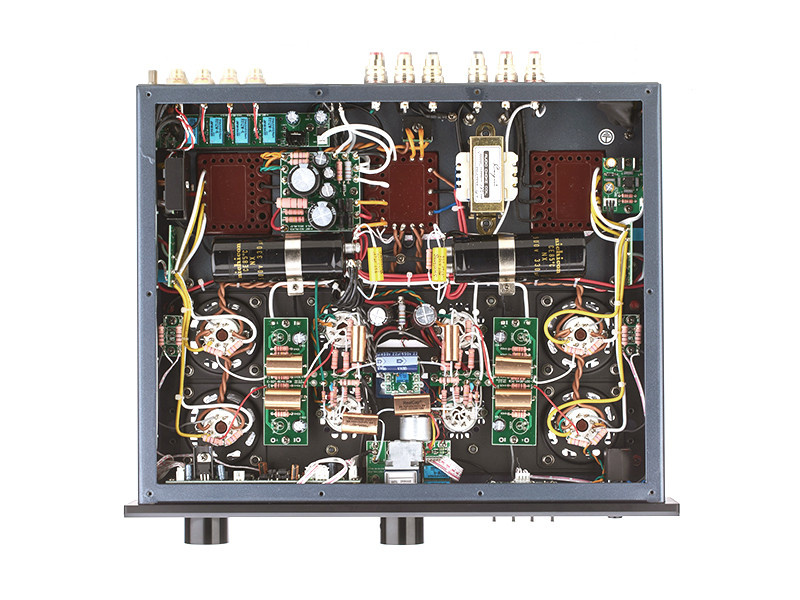 Cayin CS-88A rörförstärkare med KT88 & RIAA-steg för vinylspelare, svart