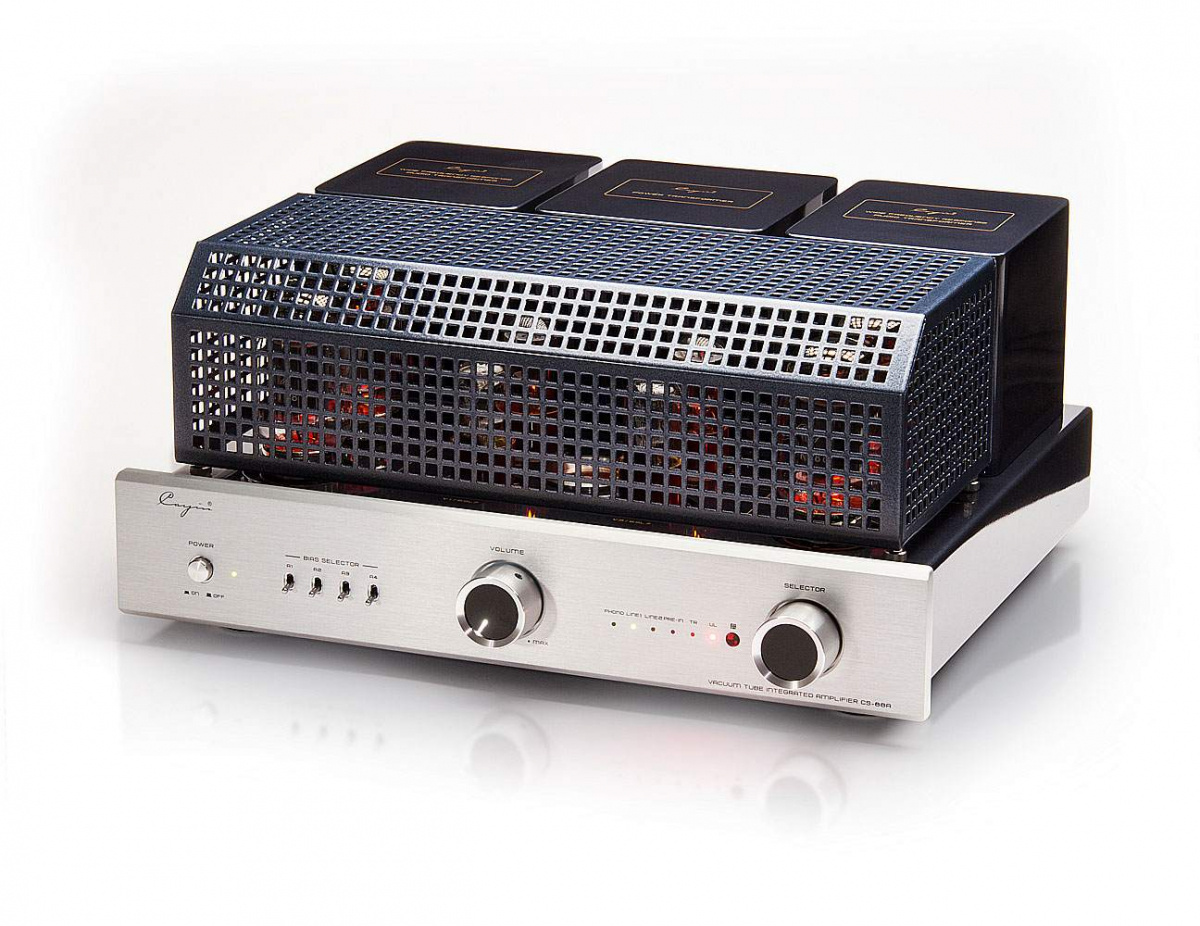 Cayin CS-88A rörförstärkare med KT88 & RIAA-steg för vinylspelare, silver