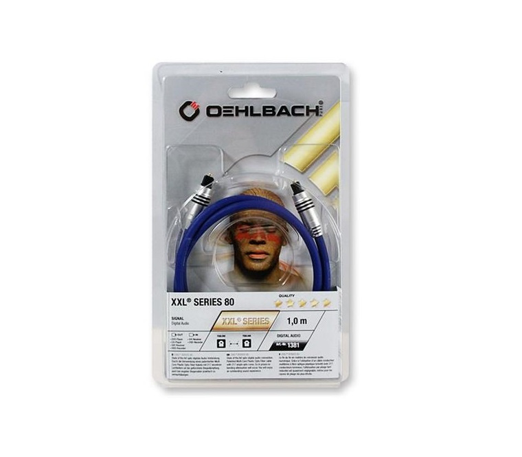 Oehlbach XXL Series 80 Opto, optisk ljudkabel Toslink 0.5 meter