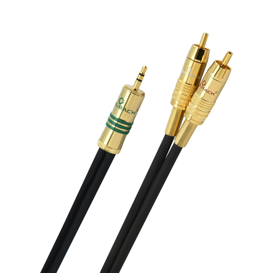 Oehlbach NF-1 signalkabel 3.5mm-2RCA, 1 meter