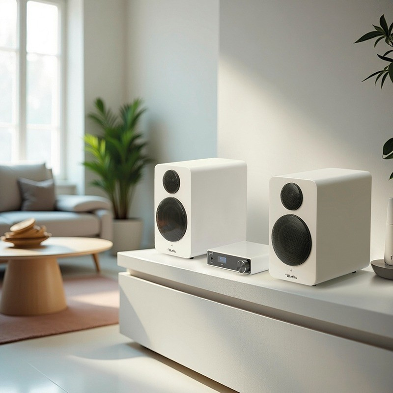 Dynavox DA-200 kompakt förstärkare med Bluetooth & DAC, vit