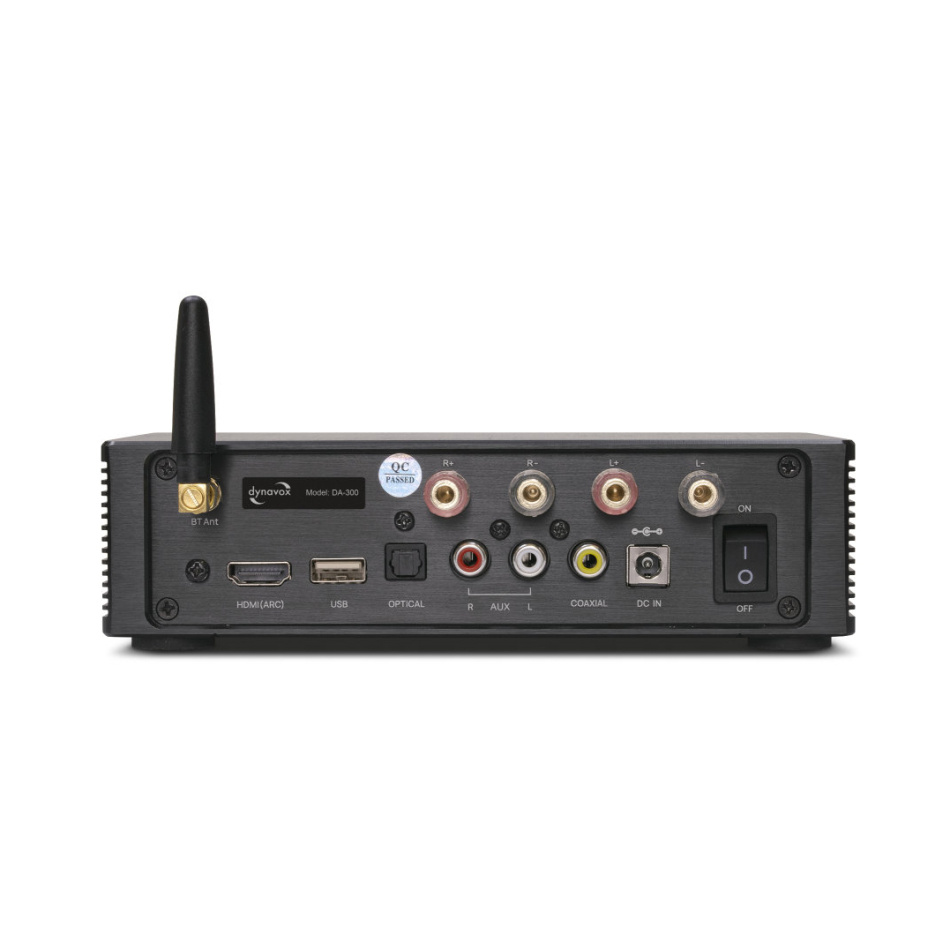 Dynavox DA-300 kompakt förstärkare med HDMI ARC & Bluetooth, svart