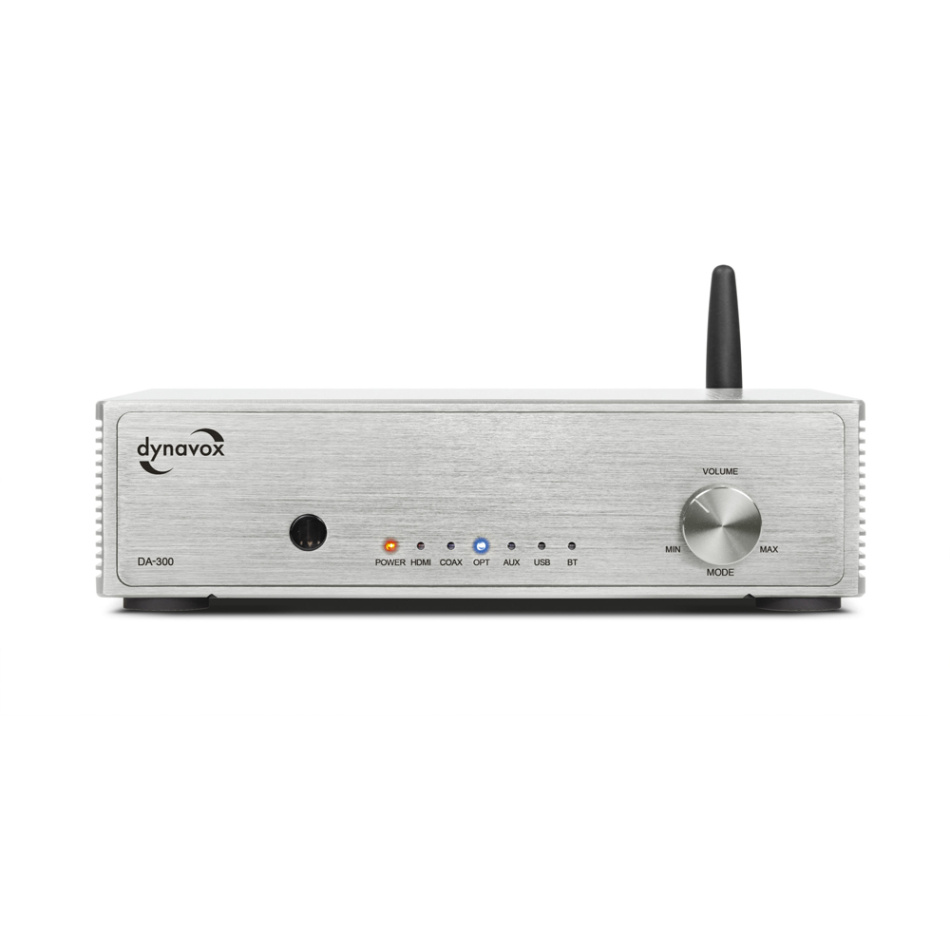 Dynavox DA-300 kompakt förstärkare med HDMI ARC & Bluetooth, silver