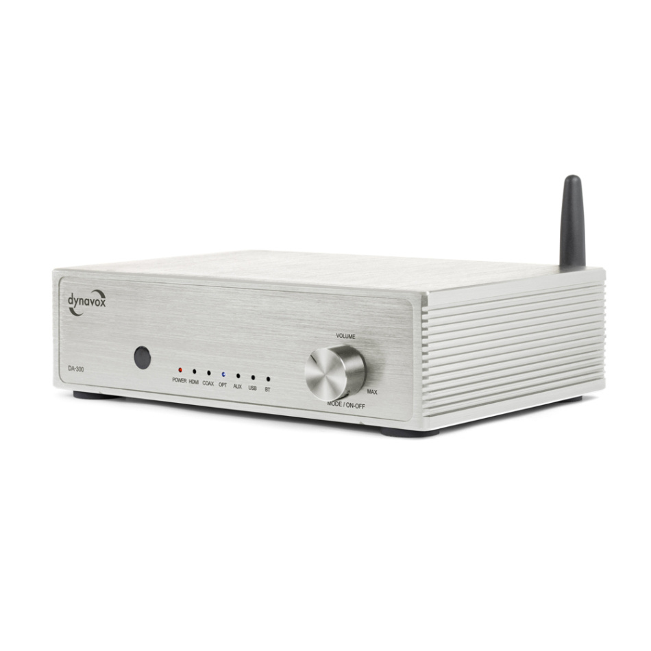 Dynavox DA-300 kompakt förstärkare med HDMI ARC & Bluetooth, silver