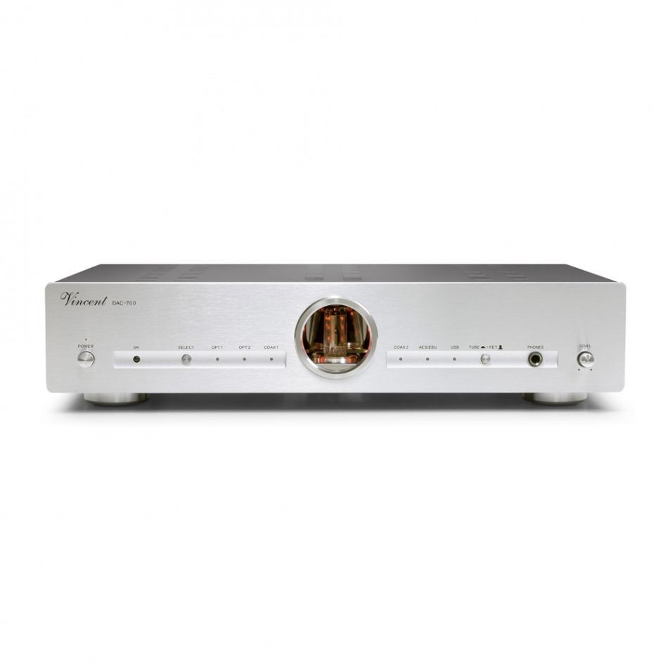 Vincent TubeLine DAC-700 med rörbestyckning och XLR, silver