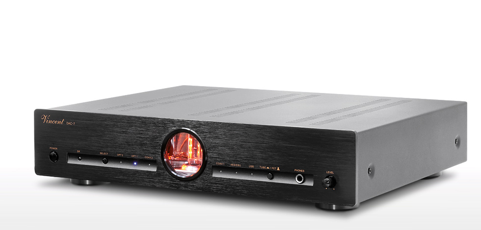 Vincent DAC-7 med rörbestyckning och XLR, svart