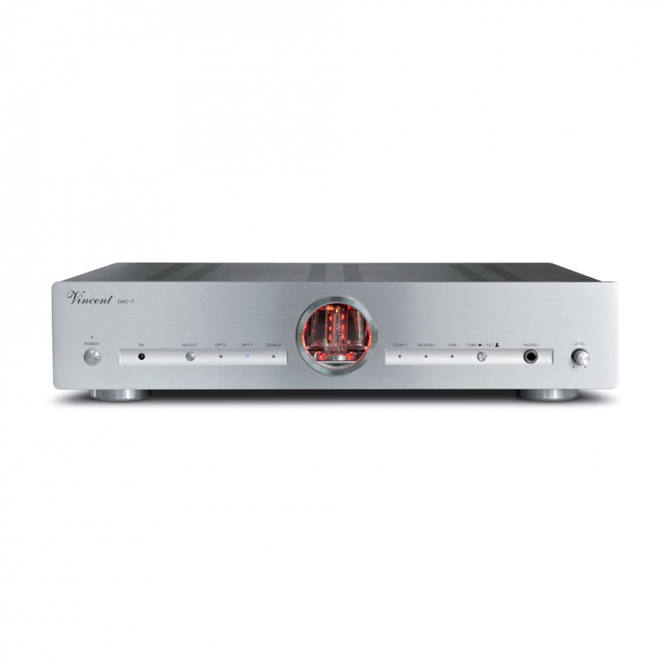 Vincent DAC-7 med rörbestyckning & XLR, silver
