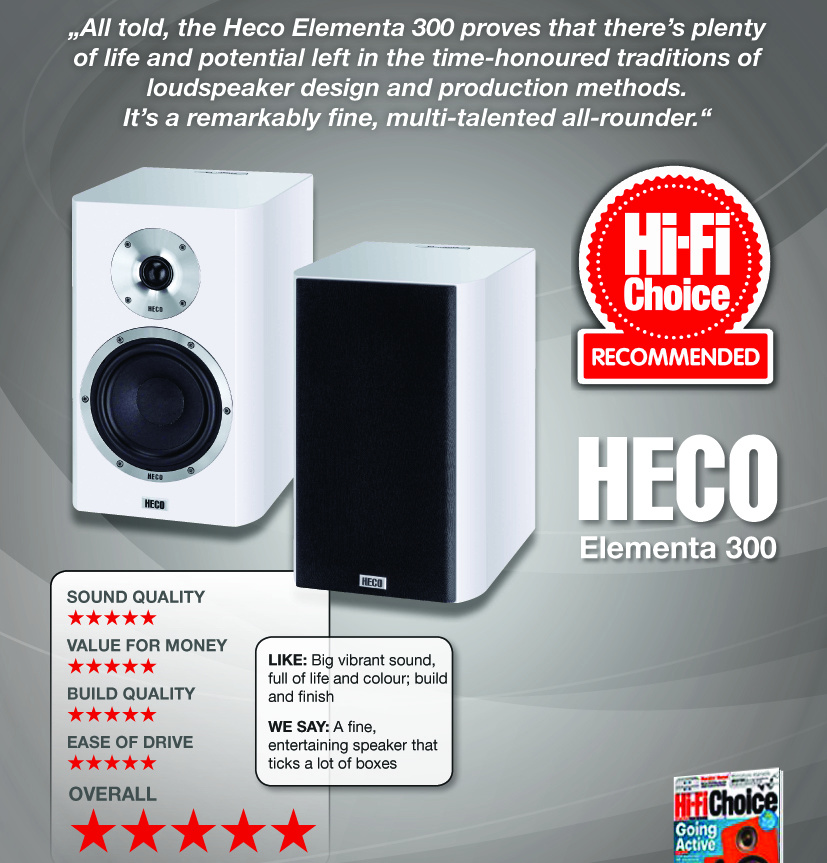 Heco Elementa 300 stativhögtalare, mattvit