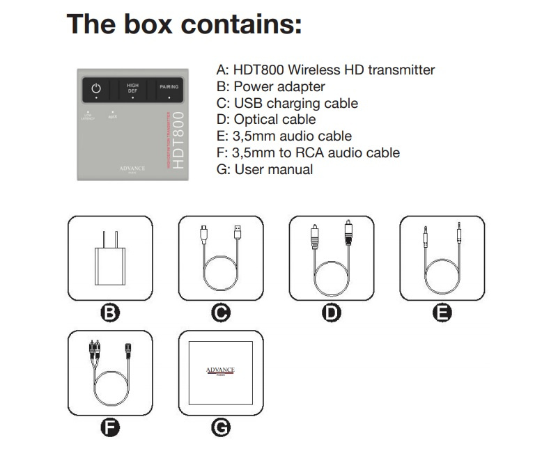 Advance Acoustic HDT-800, Bluetooth-sändare