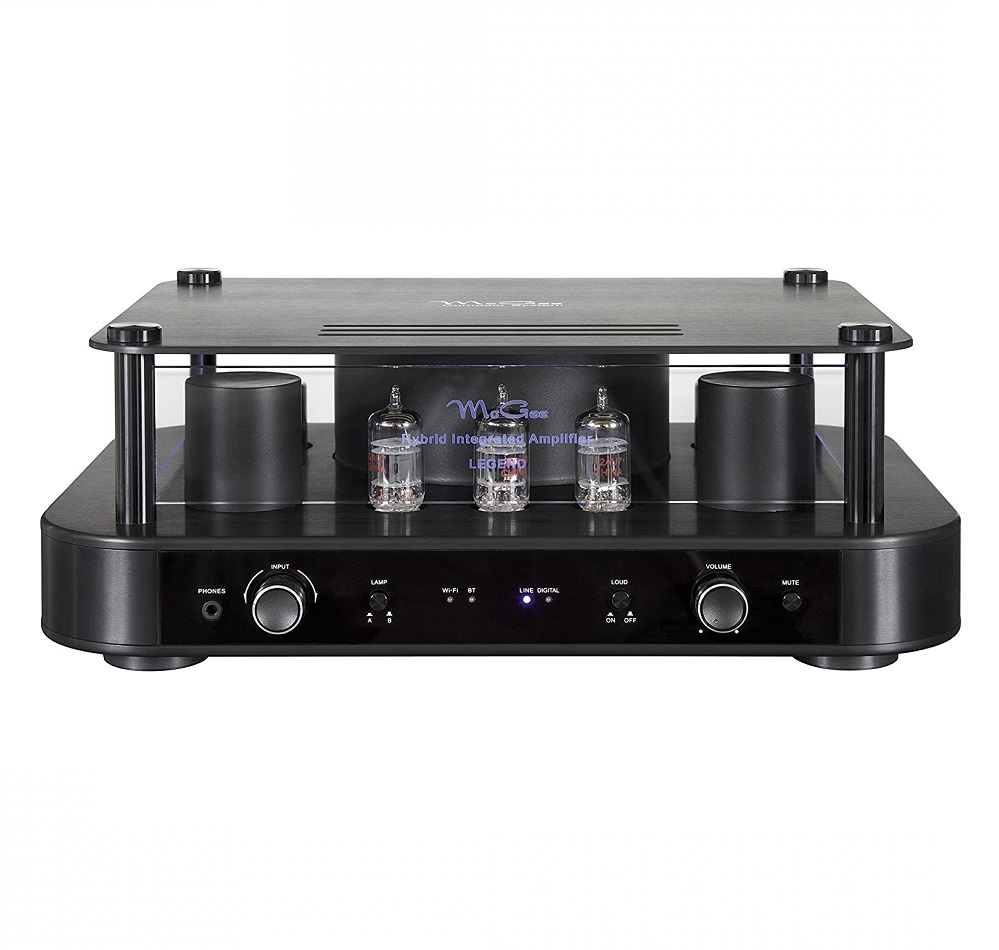 McGee Legend rörbestyckad stereoförstärkare med nätverk & DAC, svart