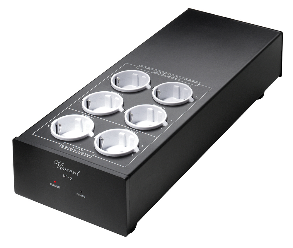 Vincent PF-2 nätfilter, svart