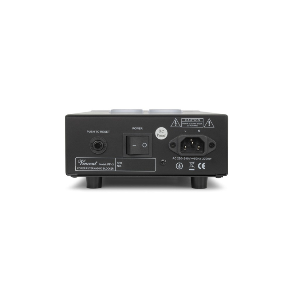 Vincent PF-3 nätfilter med DC Blocker, svart