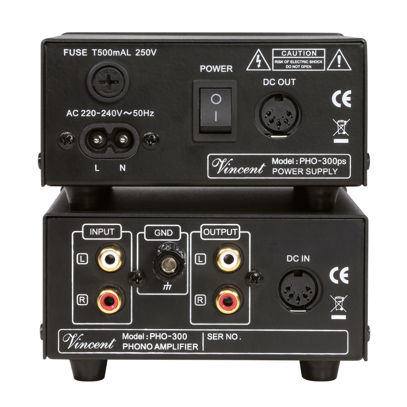 Vincent PHO-300 RIAA-steg för vinylspelare, silver