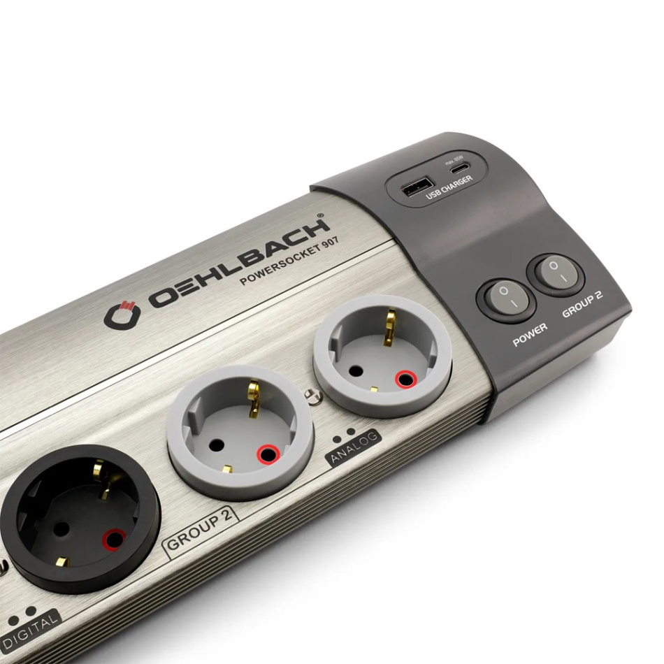 Oehlbach Powersocket 907 MKII strömfilter & USB-laddare