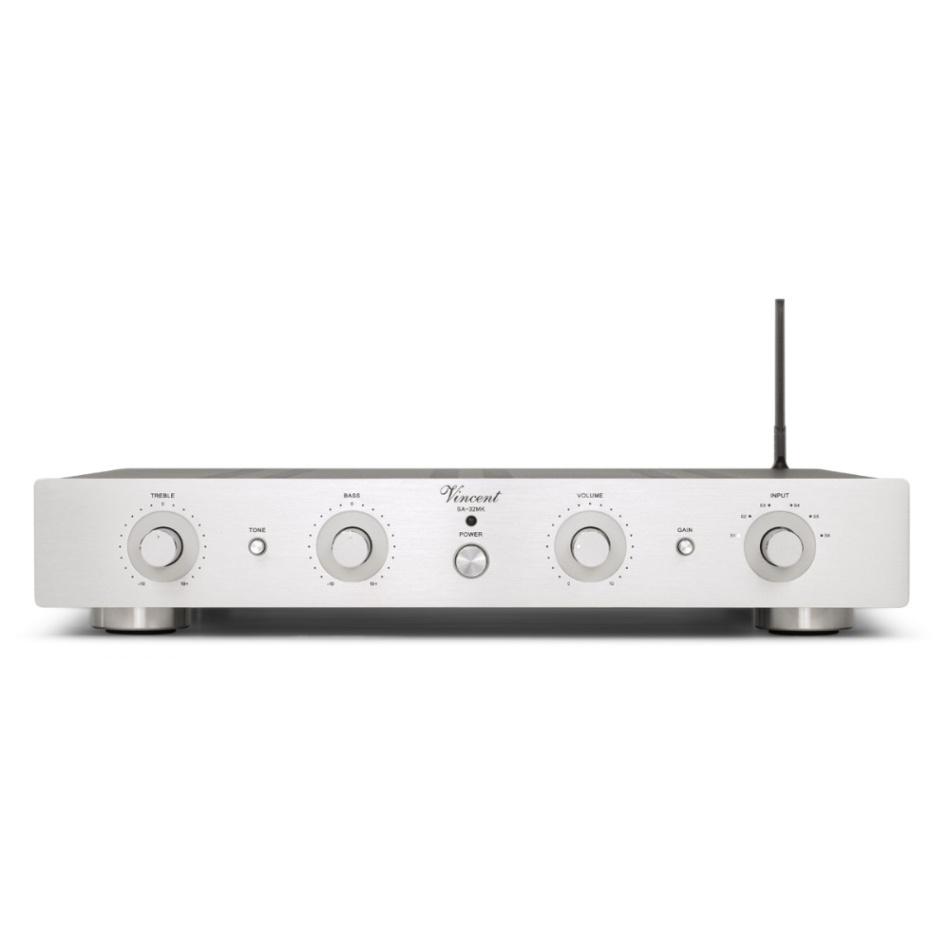 Vincent SA-32MK rörbaserat försteg med XLR och Bluetooth, silver
