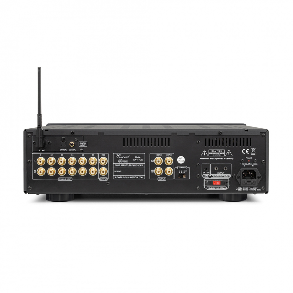 Vincent SA-T7MK rörbestyckat stereoförsteg med Bluetooth & DAC, silver