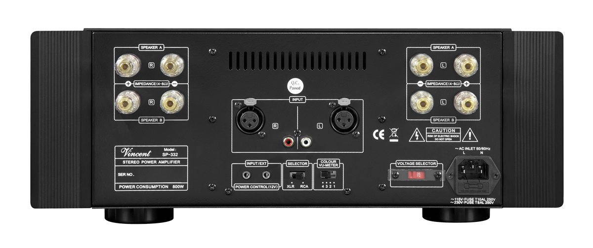 Vincent SP-332 rörbestyckat stereoslutsteg med XLR, silver