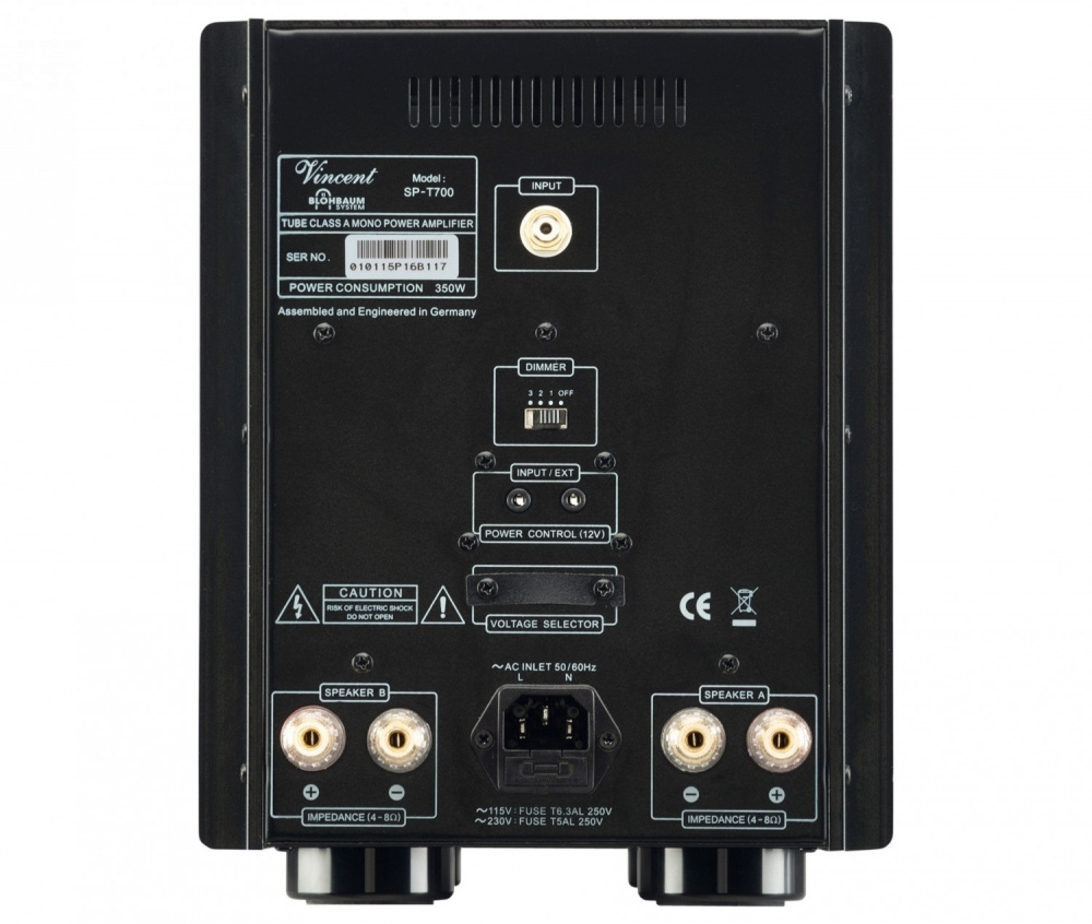 Vincent SP-T700 rörbestyckat monoblock, svart