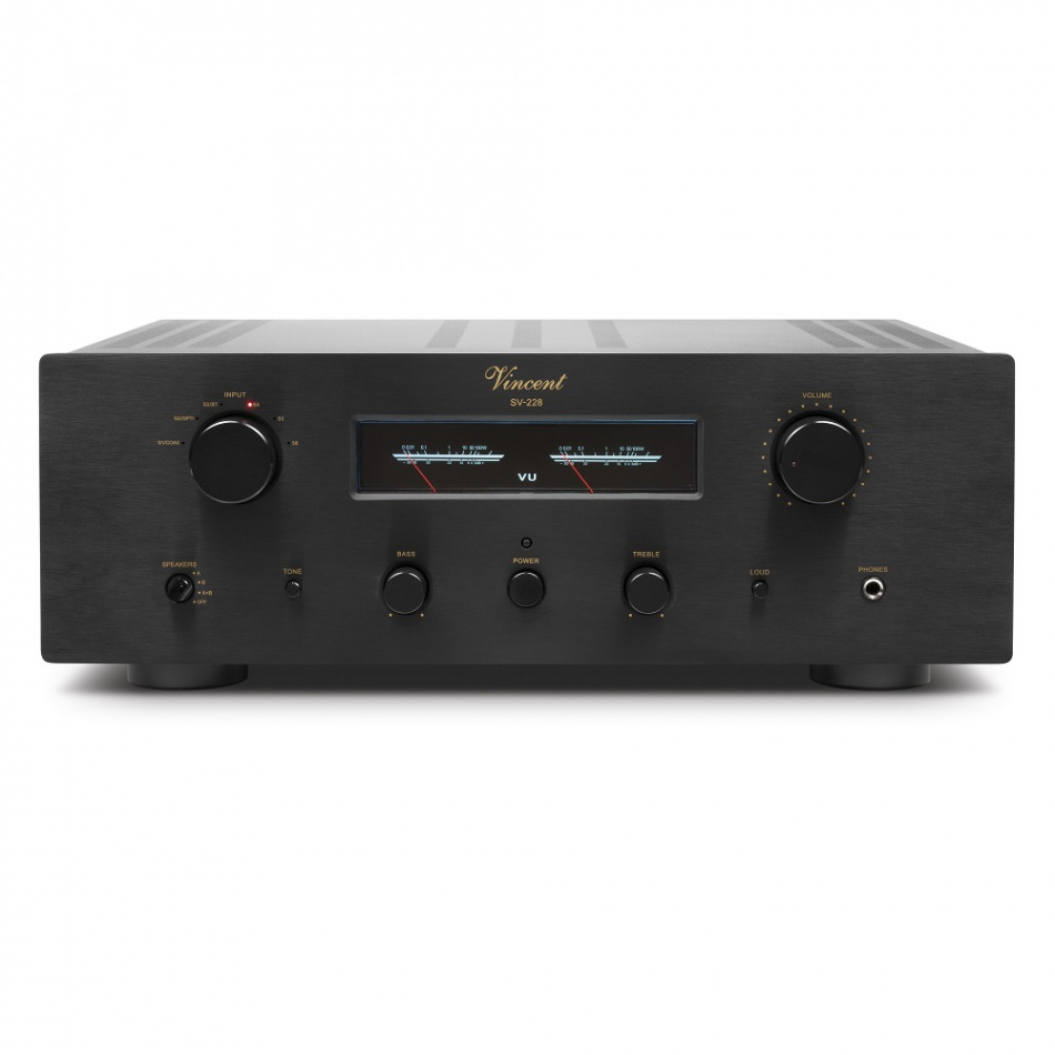 Vincent SV-228 rörbestyckad stereoförstärkare med DAC & Bluetooth, svart