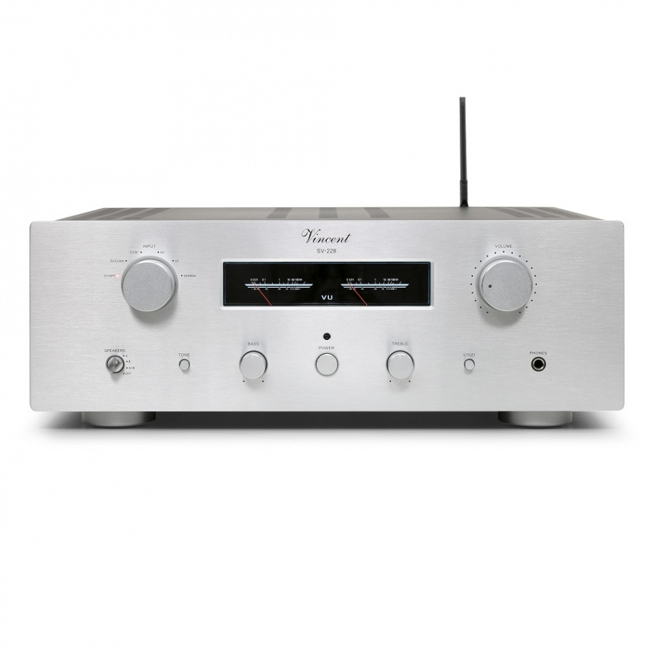 Vincent SV-228 rörbestyckad stereoförstärkare med DAC & Bluetooth, silver