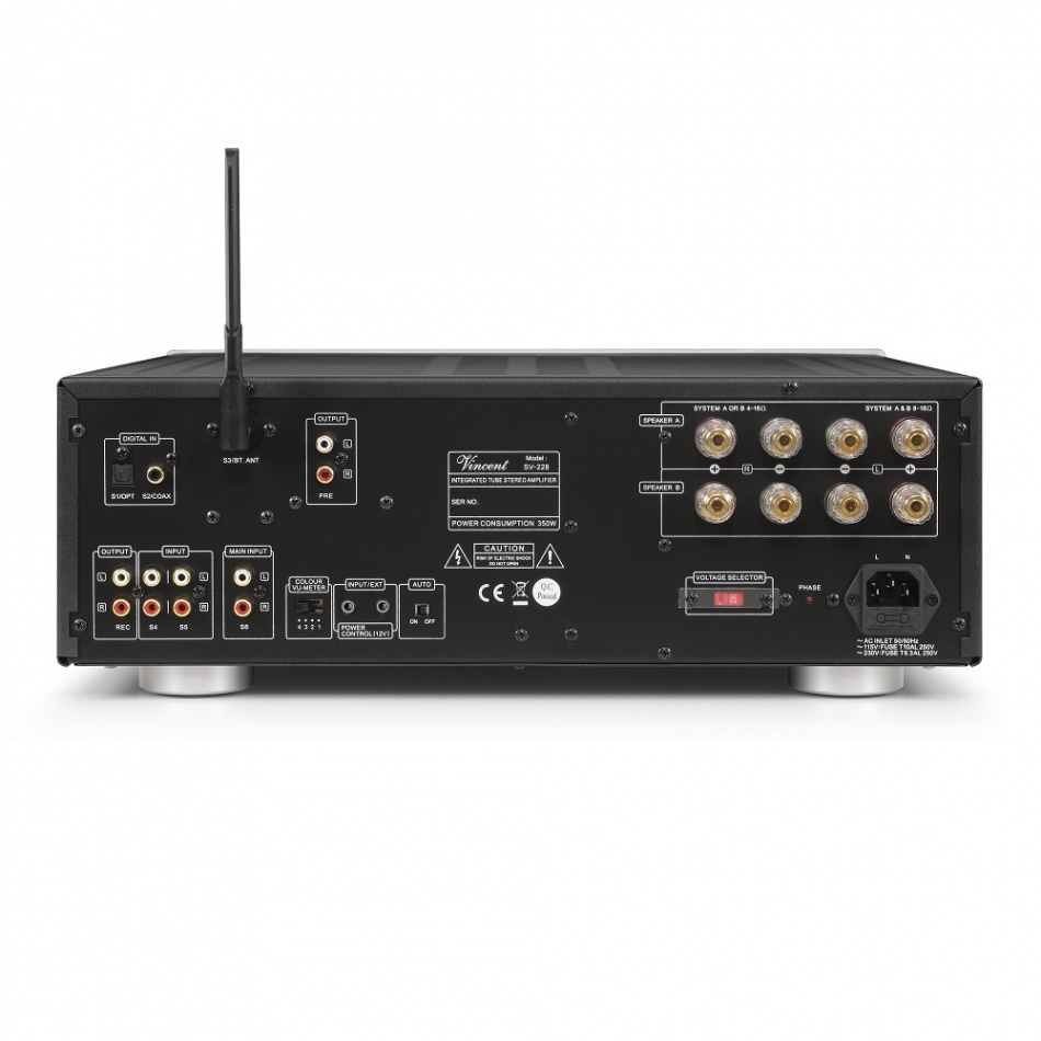 Vincent SV-228 rörbestyckad stereoförstärkare med DAC & Bluetooth, silver