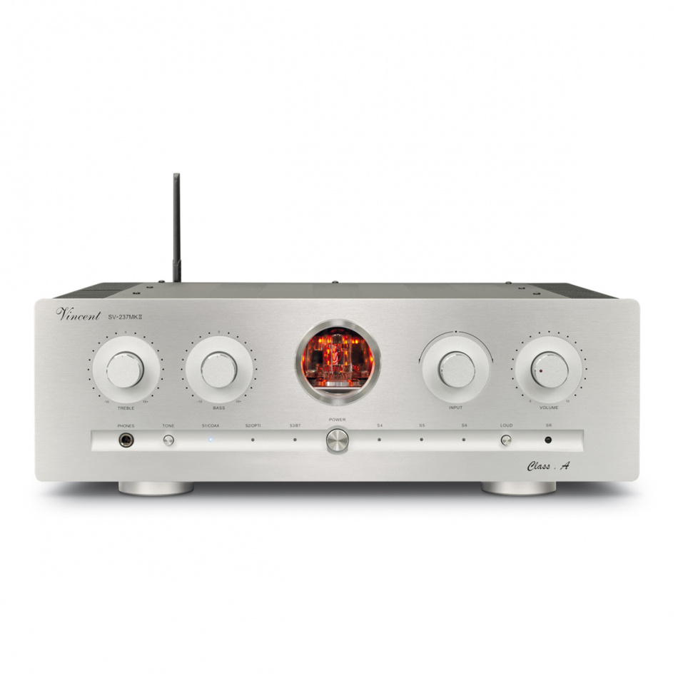 Vincent SV-237MKII rörbestyckad stereoförstärkare med DAC & Bluetooth, silver
