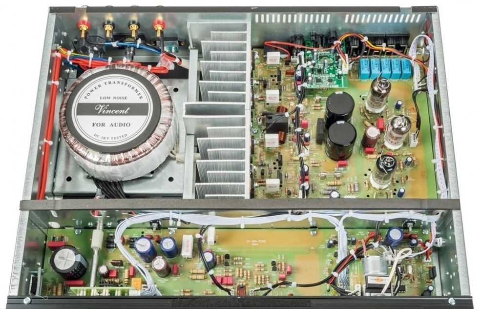 Vincent SV-500 rörbestyckad stereoförstärkare med DAC, silver