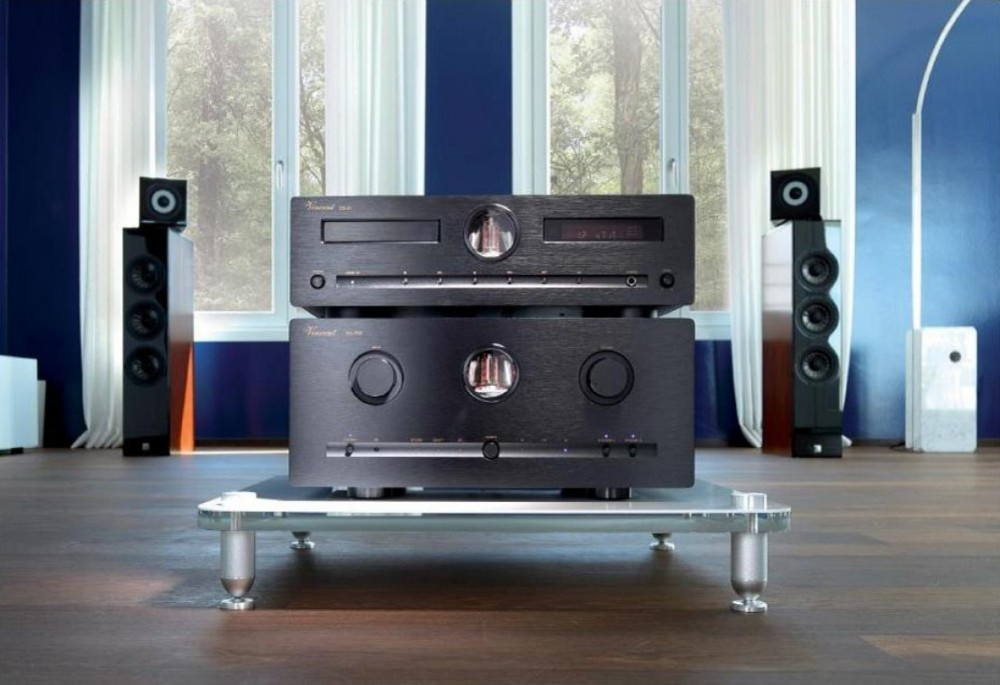 Vincent SV-700 rörbestyckad stereoförstärkare med DAC & XLR, svart