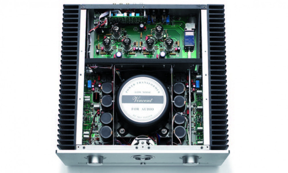 Vincent SV-700 rörbestyckad stereoförstärkare med DAC & XLR, silver