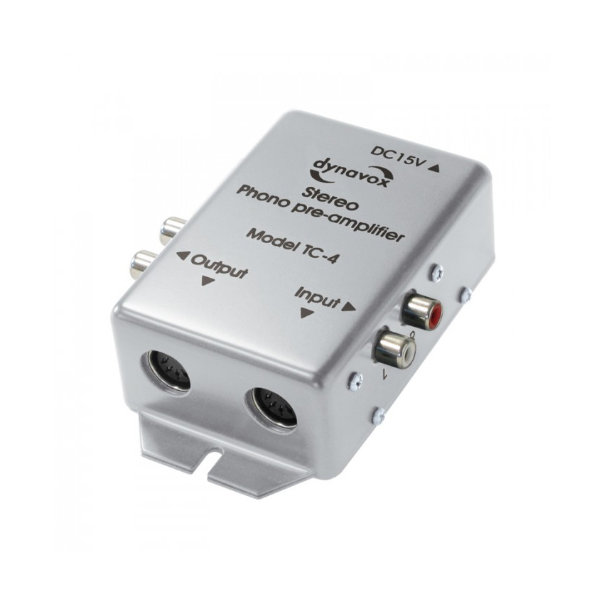 Dynavox TC-4 RIAA-steg för vinylspelare med DIN & RCA, silver