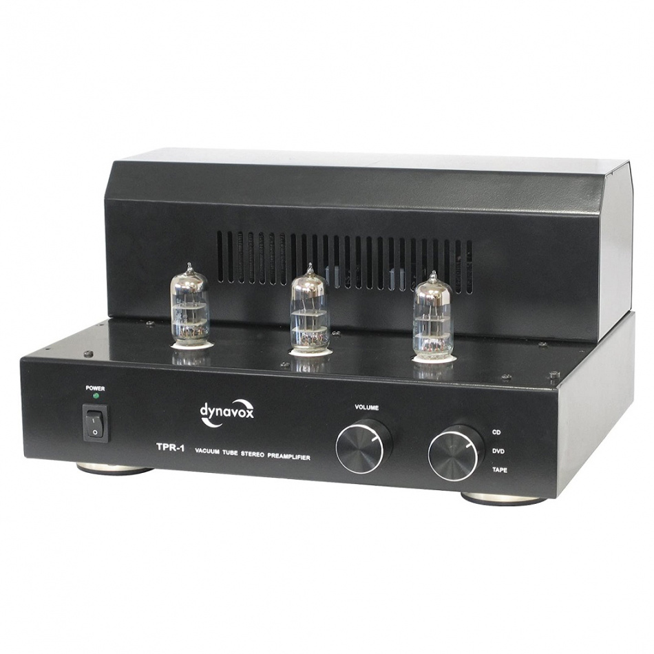 Dynavox TPR-1 kompakt rörbestyckat stereoförsteg, svart
