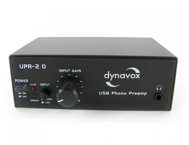 Dynavox UPR 2.0 RIAA-steg med USB & hörlursförstärkare för vinylspelare, svart