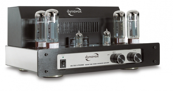 Dynavox VR-70E II Phono, rörförstärkare med RIAA, kromfinish