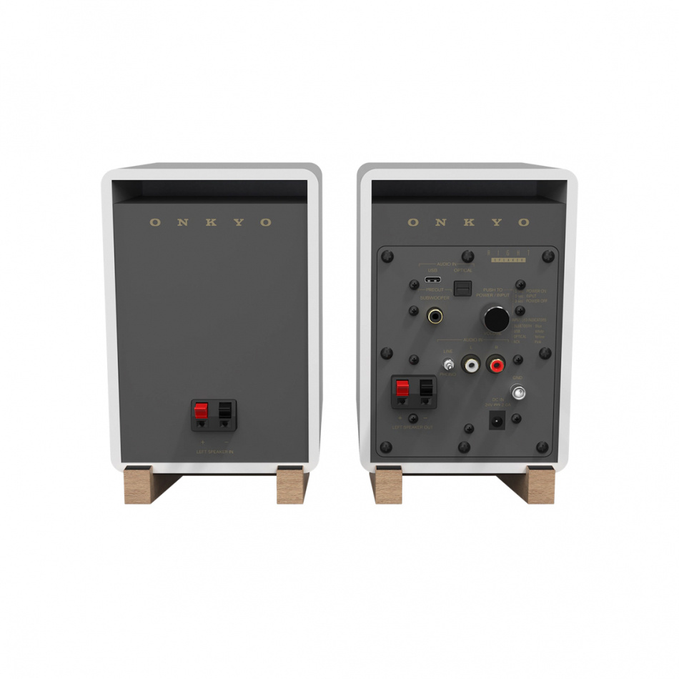 Onkyo GX-10DB aktiva stereohögtalare med Bluetooth, vitt par