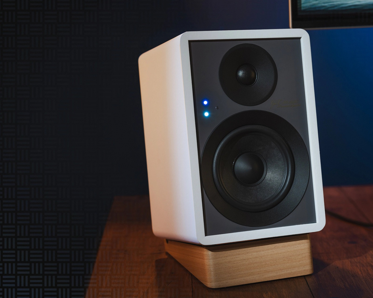 Onkyo GX-10DB aktiva stereohögtalare med Bluetooth, vitt par