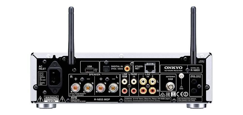 Onkyo R-N855 nätverksreceiver, svart
