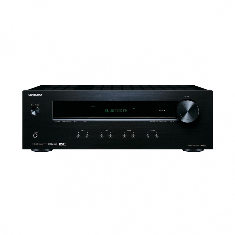 Onkyo TX-8220 stereoförstärkare med DAC & RIAA-steg, svart