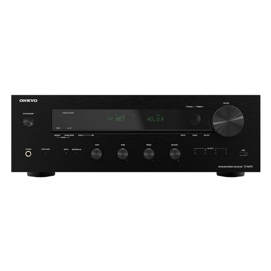 Onkyo TX-8470 stereoförstärkare med nätverk, HDMI & RIAA-steg