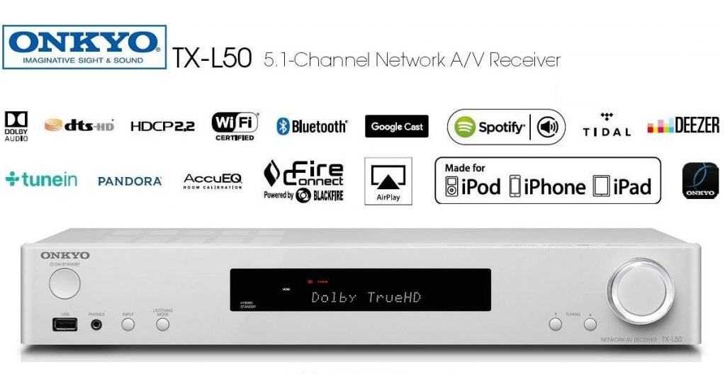 Onkyo TX-L50 bioförstärkare, vit
