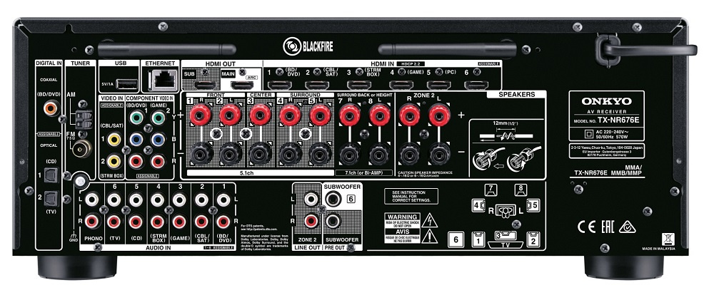 Onkyo TX-NR676E bioförstärkare, svart